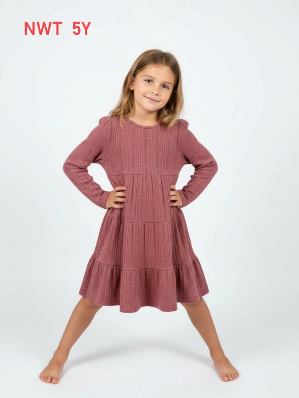 Vignette Cranberry Long Sleeve Jersey Dress size 5Y